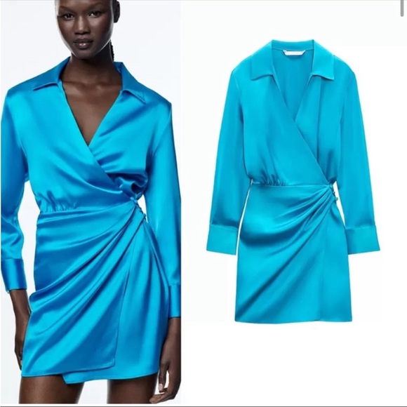 Zara button down satin dress - Picture 3 of 17